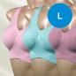 Preview: Ahh Bra 3er Set - Größe: L - Rosa, Türkis, Flieder Damen BH bei 30° Waschbar