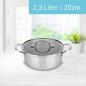 Preview: Livington Titan Pot Kochtopf 20 cm / 2,3l Antihaftbeschichtung Edelstahl Silber