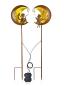 Preview: LED-Gartenstecker "Engel im Mond" 2er-Set, Gold-Metallic Beleuchtung Deko Garten
