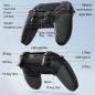 Preview: CHEREEKI Controller für PS4, Bluetooth-Controller mit 2 Programmierbaren Tasten