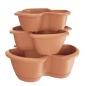 Preview: Respana Trio 3-Fach Pflanztopf Terrakotta Säulentopf Blumentopf Pflanzturm Braun