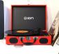 Preview: ION Audio Vinyl Transport Tragbarer Retro Kofferplattenspieler in Rot