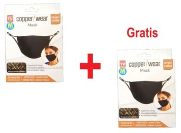 Copper Wear Mask 4 Stück Mund-Nasen-Schutz atmungsaktiv leicht zu tragen Schwarz