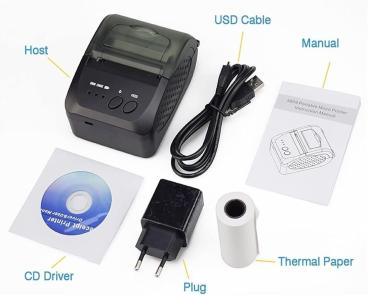 5809DD Tragbarer Mini-Thermodirektdrucker Drahtloser Thermo-POS-Belegdrucker