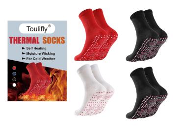 Beheizbare Socken 4er Selbsterwärmende Socken Fußwärmer Heizsocken, Magnetsocken