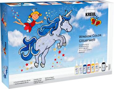 Window Color Set GLITZER-WELT 110-teilig Fentermalfarbe Basteln Kreativ Kinder
