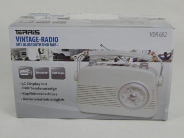 Terris Vintage-Radio mit Bluetooth und DAB+, in Weiß Digitalradio
