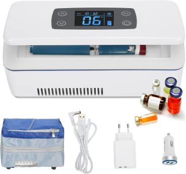 Insulin Kühlbox für Medikamente Mini Intelligente Elektrische Kühlschrank Weiß