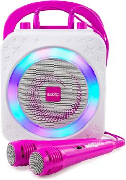 RockJam Party Karaoke-Maschine mit Bluetooth Karaoke-Anlagen LED in Weiß