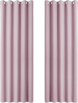 Verdunklungsvorhänge Ösenvorhang Set 228 x 167cm Hellpink Gardinen Wohnzimmer
