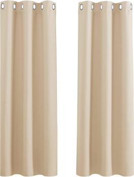 Verdunklungsvorhänge Ösenvorhang 158 x 106 cm Biscotti Beige Gardinen Wohnzimmer