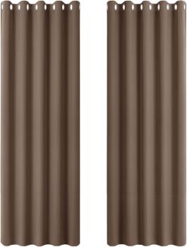 Verdunklungsvorhänge Ösenvorhang Set 228 x 167cm Cappuccino Gardinen Wohnzimmer