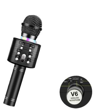 Karaoke-Mikrofon mit Bluetooth, Lautsprecher und Selfie-Auslöser, kabellos