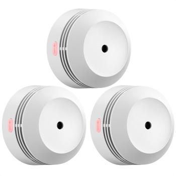 Rauchmelder 3er Set, AEGISLINK 10-Jahres Batterie Mini Feuermelder S240 in Weiß