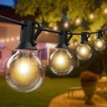 Lichterkette für den Außenbereich, Außen-Lichterkette, G40, 12,5m, 25 Lichter
