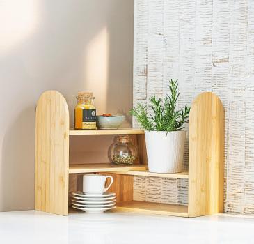 Bambus Küchenregal Küchen Organizer Regal Holz Verstellbar Flexibel