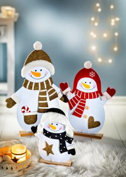 Deko-Figuren „Schneemannfamilie Frosti“ 3er-Set Weihnachtsdeko Advent Deko