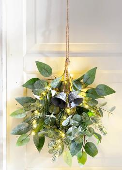 LED-Türschmuck "Bell" Glocken Naturlook Timer-Funktion warmweiß