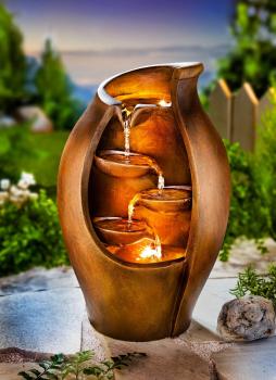 LED-Gartenbrunnen "Cascato" LED Beleuchtung Deko Gartendekoration Brunnen