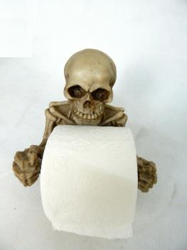 Toilettenpapierhalter Totenkopf Klopapierhalter WC Klorollenhalter Skelett Deko