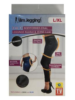 Slim Jeggings (Größe=L/XL) 40-44 Damen Jeans Jeansoptik Stretch Leggings Schwarz