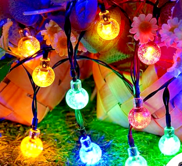 LED-Lichterkette BUNT "Kugel" ca. 2cm, Länge 8m, 60LED´s
