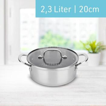 Livington Titan Pot Kochtopf 20 cm / 2,3l Antihaftbeschichtung Edelstahl Silber