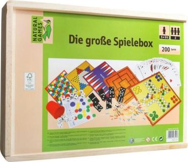 Natural Games Holz-Spielesammlung 200 in 1 Spielebox Holz Brettspiele Spielzeug