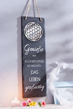 Schiefertafel "Blume des Lebens" Deko Wohnungsdeko Dekoration Hängedeko Wanddeko
