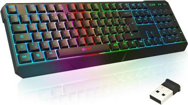 KLIM Chroma Wireless Gaming Tastatur RGB in Schwarz QWERTZ Layout