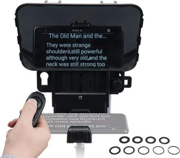 Desview T3 Teleprompter mit Fernbedienung für Smartphone-Tablet, Objektivadapter