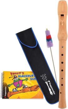 Voggy's Blockflöten-Set (dt. GW): Ahornflöte, Tasche, Wischer + Buch im Karton