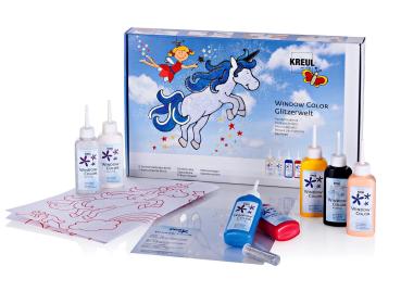 Window Color Set GLITZER-WELT 110-teilig Fentermalfarbe Basteln Kreativ Kinder