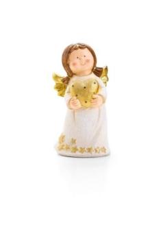 Dekofigur Engel mit LED-Herz Outdoor-Figur Dekoration Weihnachtsdeko Beleuchtung