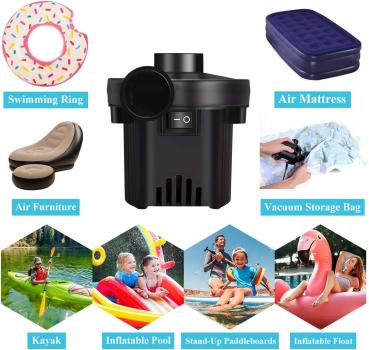 Elektrische Luftpumpe, tragbare Pumpe für Luftbett, Pumpe zum Aufblasen Outdoor