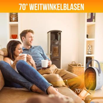Heizlüfter Energiesparend Kleine Heizung 1200W/600W Heizung Elektrisch Heizen
