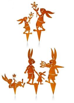 Dekostecker "Hasenfreunde", 5-teilig Deko Wohnung Dekoration Ostern Osterdeko