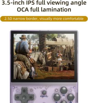 RG35XX Handheld-Spielekonsole, 3,5-Zoll 5470 Spiele Videospielkonsolen 64GB Lila