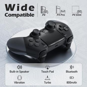 CHEREEKI Controller für PS4, Bluetooth-Controller mit 2 Programmierbaren Tasten