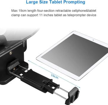 Desview T3 Teleprompter mit Fernbedienung für Smartphone-Tablet, Objektivadapter