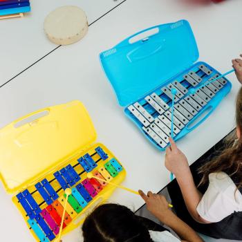 A-Star 25-Noten-Sopran-Chromatisches Glockenspiel-Xylophon im blauen Gehäuse