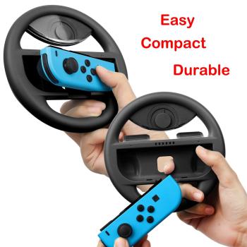 COODIO Switch Lenkrad und Griff, Switch Rennlenkrad, Joy-Con Griff Hülle Schwarz