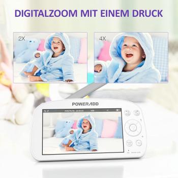 Babyphone mit Kamera 5,5 Zoll Video Baby Monitor 720P HD Farbdisplay, VOX Modus