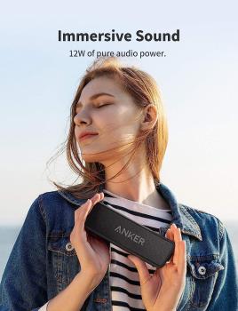 Anker SoundCore 2 Bluetooth Lautsprecher, Dualen Bass-Treibern, 24h Akku, IPX7
