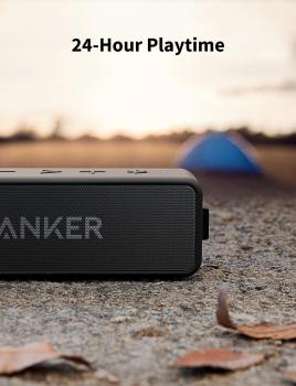 Anker SoundCore 2 Bluetooth Lautsprecher, Dualen Bass-Treibern, 24h Akku, IPX7