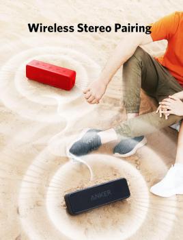 Anker SoundCore 2 Bluetooth Lautsprecher, Dualen Bass-Treibern, 24h Akku, IPX7