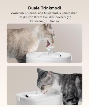 Trinkbrunnen für Katze Haustiere Kabellos mit Bewegungsmelder, 2,5L Dockstream