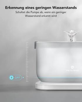 Trinkbrunnen für Katze Haustiere Kabellos mit Bewegungsmelder, 2,5L Dockstream