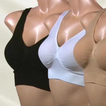 Ahh Bra 3er Set - Größe XXXL Schwarz, Weiß, Hautfarben Damen BH bei 30° Waschbar