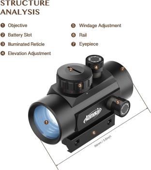 Softair Red Dot Visier für 20mm/22mm Schiene Leuchtpunktvisier Rotpunktvisier